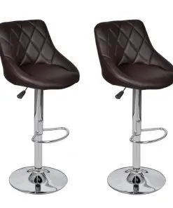 vidaXL Bar Stools 2 pcs Brown Faux Leather