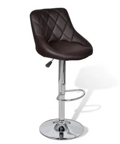 vidaXL Bar Stools 2 pcs Brown Faux Leather