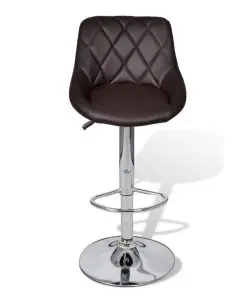 vidaXL Bar Stools 2 pcs Brown Faux Leather