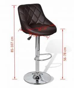 vidaXL Bar Stools 2 pcs Brown Faux Leather
