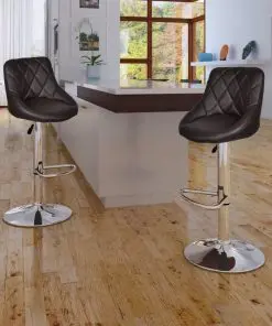 vidaXL Bar Stools 2 pcs Brown Faux Leather