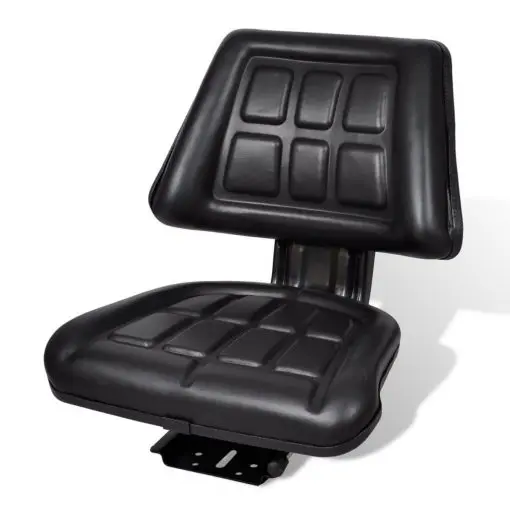 vidaXL Tractor Seat with Backrest Black