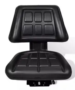 vidaXL Tractor Seat with Backrest Black