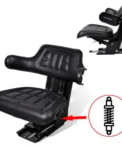 vidaXL Tractor Seat with Suspension Black