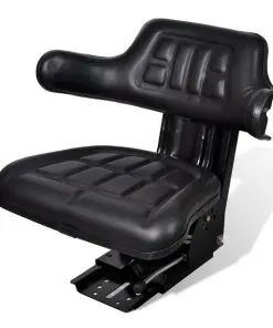 vidaXL Tractor Seat with Suspension Black