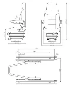 vidaXL Tractor Seat with Suspension