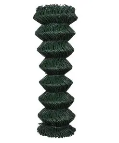 vidaXL Chain Link Fence Galvanised Steel 1.25×15 m Green