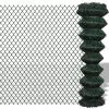 vidaXL Chain Link Fence Galvanised Steel 1.5×15 m Green