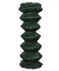 vidaXL Chain Link Fence Galvanised Steel 1×25 m Green