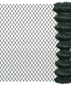 vidaXL Chain Link Fence Galvanised Steel 1.5×25 m Green