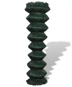 vidaXL Chain Link Fence Galvanised Steel 1.5×25 m Green