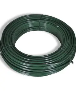 vidaXL Chain Link Fence with Posts Galvanised Steel 1×15 m Green