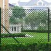 vidaXL Chain Link Fence with Posts Galvanised Steel 1×15 m Green
