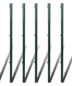 vidaXL Chain Link Fence with Posts Galvanised Steel 1.25×15 m Green