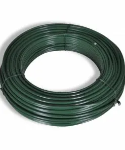 vidaXL Chain Link Fence with Posts Galvanised Steel 1.5×15 m Green