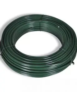 vidaXL Chain Link Fence with Posts Galvanised Steel 1×25 m Green