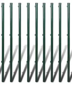 vidaXL Chain Link Fence with Posts Galvanised Steel 1.25×25 m Green