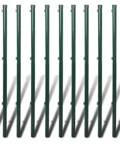 vidaXL Chain Link Fence with Posts Galvanised Steel 1.25×25 m Green