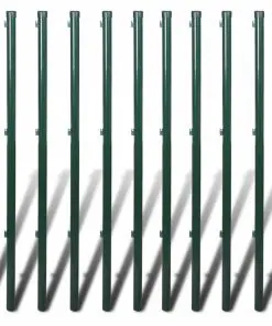 vidaXL Chain Link Fence with Posts Galvanised Steel 1.5×25 m Green