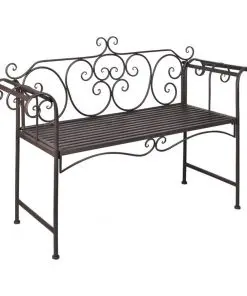 vidaXL Garden Bench 132 cm Steel Antique Brown