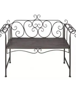 vidaXL Garden Bench 132 cm Steel Antique Brown