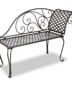 vidaXL Garden Chaise Lounge 128 cm Steel Antique Brown