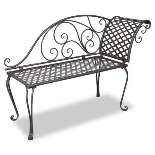 vidaXL Garden Chaise Lounge 128 cm Steel Antique Brown