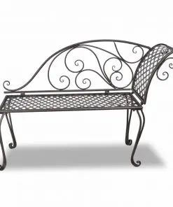 vidaXL Garden Chaise Lounge 128 cm Steel Antique Brown