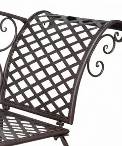 vidaXL Garden Chaise Lounge 128 cm Steel Antique Brown