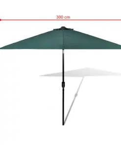 Parasol Green 3m Steel Pole