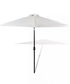 Parasol Sand White 3m Steel Pole