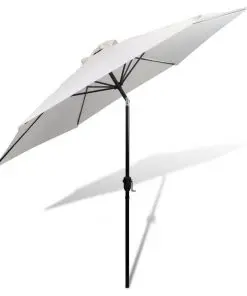 Parasol Sand White 3m Steel Pole