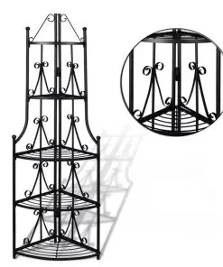 Corner Plant Rack Black
