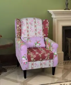 vidaXL Armchair with Patchwork Design Fabric