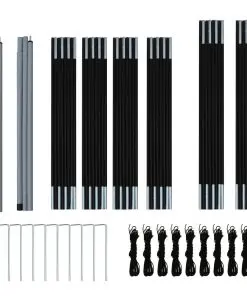 vidaXL Camping Tent Fabric 9 Persons Blue and Yellow