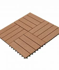 vidaXL WPC Tiles 30x30cm 11pcs 1m² Brown