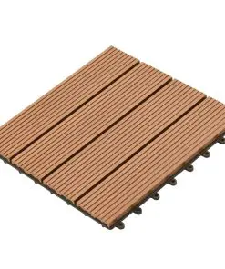 vidaXL WPC Tiles 30x30cm 11pcs 1m² Brown