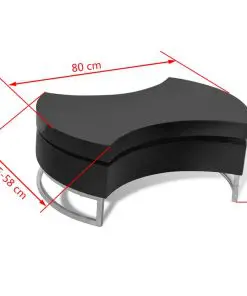 vidaXL Coffee Table Shape-Adjustable High Gloss Black