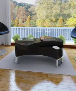 vidaXL Coffee Table Shape-Adjustable High Gloss Black