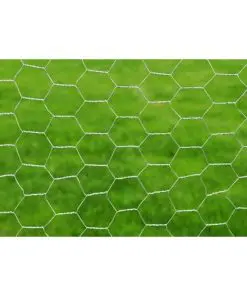 vidaXL Chicken Wire Fence Galvanised Steel 25×0.5 m Silver