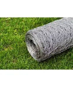 vidaXL Chicken Wire Fence Galvanised Steel 25×0.5 m Silver