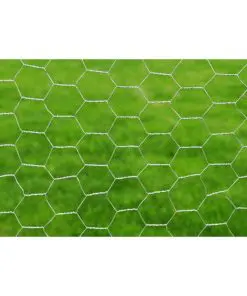 vidaXL Chicken Wire Fence Galvanised Steel 25×1 m Silver