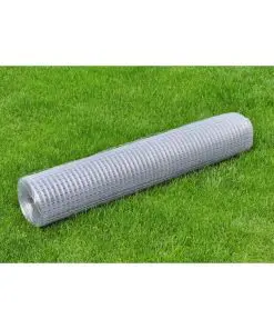 vidaXL Chicken Wire Fence Galvanised Steel 10×1 m Silver