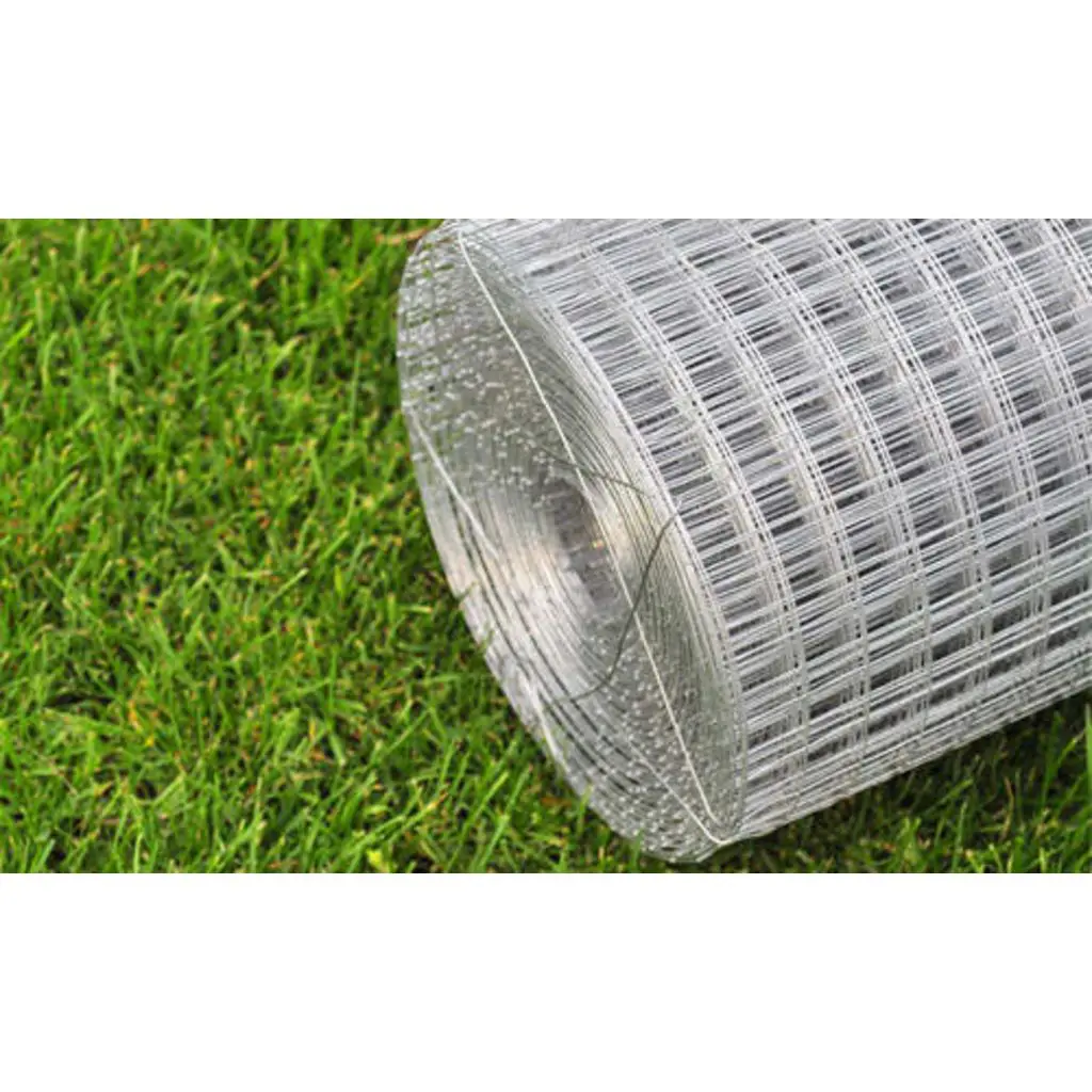 vidaXL Chicken Wire Fence Galvanised Steel 10×1 m Silver