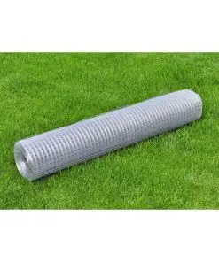 vidaXL Chicken Wire Fence Galvanised Steel 10×1 m Silver