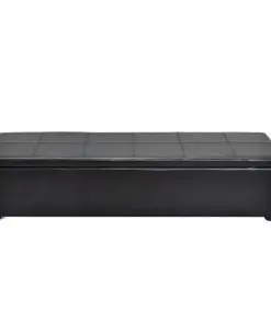 vidaXL Storage Bench Black Large Size