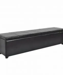 vidaXL Storage Bench Black Large Size