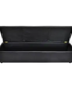 vidaXL Storage Bench Black Large Size