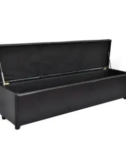 vidaXL Storage Bench Black Large Size