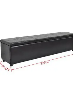 vidaXL Storage Bench Black Large Size